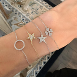 Diamond Star Chain Bracelet - White Gold