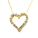 Diamond Heart Pendant Necklace- Yellow Gold