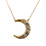 Diamond Moon Pendant Necklace