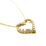 Diamond Heart Pendant Necklace- Yellow Gold