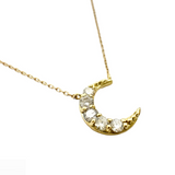 Diamond Moon Pendant Necklace