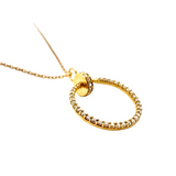 Diamond Nail Pendant Necklace - Yellow Gold