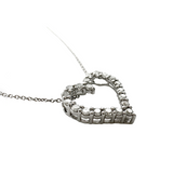 Diamond Heart Pendant Necklace - White Gold