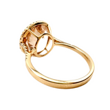 Round Morganite with Halo and Half Eternity Diamond Cocktail Ring