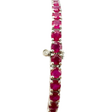 Ruby and Diamond Tennis Bracelet - White Gold