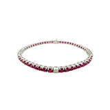 Ruby and Diamond Tennis Bracelet - White Gold