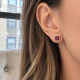 Earrings | Blossom Ruby & Diamond, 14k Yellow Gold | Martinela