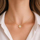 Necklace | Clover Diamond, 18k Yellow Gold | Martinela