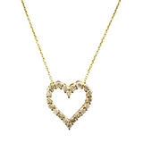 Diamond Heart Pendant Necklace- Yellow Gold