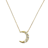 Diamond Moon Pendant Necklace