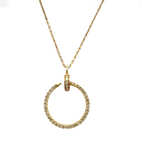 Diamond Nail Pendant Necklace - Yellow Gold