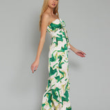 TROPICAL PARADISE STRAPLESS JUMPSUIT BRISA - GREEN