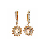 Earrings | Rosette Morganite & Diamond, 18k Rose Gold | Martinela