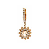 Earrings | Rosette Morganite & Diamond, 18k Rose Gold | Martinela