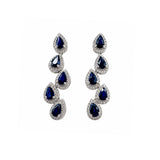 Earrings | Cascade Sapphire & Diamond, 14k White Gold | Martinela