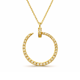 Diamond Nail Pendant Necklace - Yellow Gold