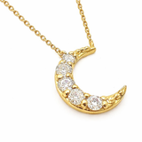 Diamond Moon Pendant Necklace