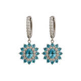 Earrings | Rosette Topaz & Diamond, 18k White Gold | Martinela
