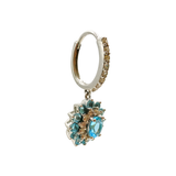 Earrings | Rosette Topaz & Diamond, 18k White Gold | Martinela