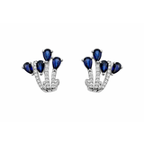 Earrings | Bouquet Sapphire & Diamond, 18k White Gold | Martinela