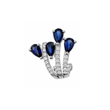 Earrings | Bouquet Sapphire & Diamond, 18k White Gold | Martinela