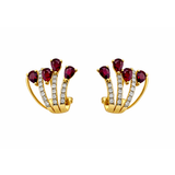 Earrings | Bouquet Ruby & Diamond, 18k Yellow Gold | Martinela