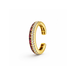 Earring | Ear Cuff Halo Ruby & Diamond, 18k Yellow Gold | Martinela