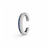 Earring | Ear Cuff Halo Sapphire & Diamond, 18k White Gold | Martinela