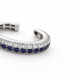 Earring | Ear Cuff Halo Sapphire & Diamond, 18k White Gold | Martinela