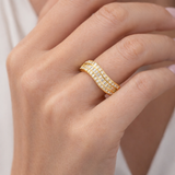 Ring | Wave Diamond, 18k Yellow Gold | Martinela