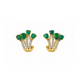 Earrings | Bouquet Emerald & Diamond, 18k Yellow Gold | Martinela