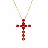 Necklace | Cross Ruby, 18k Yellow Gold | Martinela