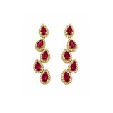 Earrings | Cascade Ruby & Diamond, 14k Yellow Gold | Martinela