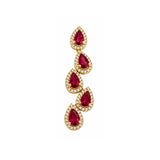 Earrings | Cascade Ruby & Diamond, 14k Yellow Gold | Martinela