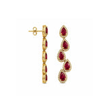 Earrings | Cascade Ruby & Diamond, 14k Yellow Gold | Martinela