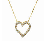 Necklace | Heart-Open Diamond, 14k Yellow Gold | Martinela