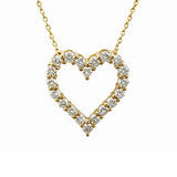 Necklace | Heart-Open Diamond, 14k Yellow Gold | Martinela