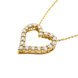 Necklace | Heart-Open Diamond, 14k Yellow Gold | Martinela