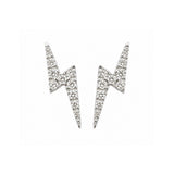 Earrings | Lightning Bolt Diamond, 18k White Gold | Martinela