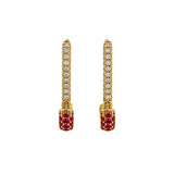 Earrings | Safety Pin Pink Sapphire & Diamond, 18k Yellow Gold | Martinela