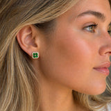Earrings | Blossom Emerald & Diamond, 14k Yellow Gold | Martinela