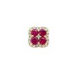 Earrings | Blossom Ruby & Diamond, 14k Yellow Gold | Martinela