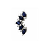 Earrings | Petal Sapphire & Diamond, 14k White Gold | Martinela