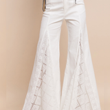 BOHO-CHIC LACE INSET FLARE JEANS GIORGIA IN TIMELESS WHITE FOR WOMEN