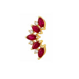 Earrings | Petal Ruby & Diamond, 14k Yellow Gold | Martinela
