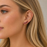 Earrings | Petal Ruby & Diamond, 14k Yellow Gold | Martinela