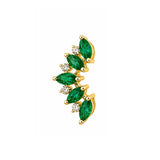 Earrings | Petal Emerald & Diamond, 14k Yellow Gold | Martinela