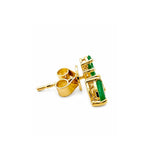 Earrings | Petal Emerald & Diamond, 14k Yellow Gold | Martinela