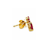Earrings | Petal Ruby & Diamond, 14k Yellow Gold | Martinela