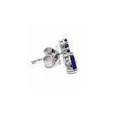 Earrings | Petal Sapphire & Diamond, 14k White Gold | Martinela